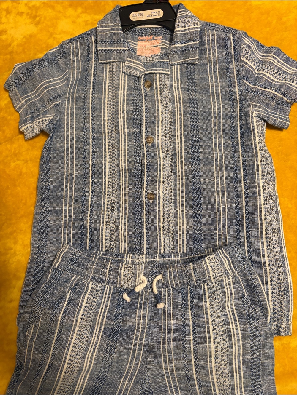 Cat & Jack Blue and White Striped Kids Matching Set